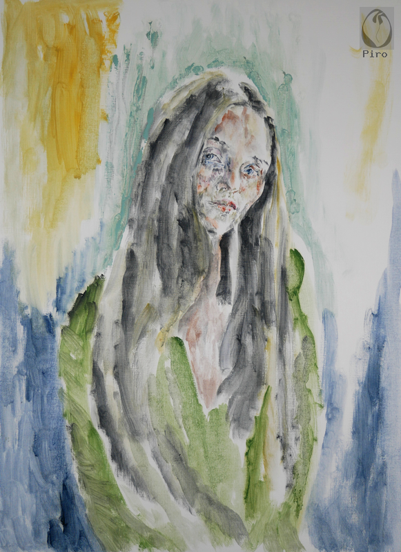 oil on paper - olio su carta di Piro